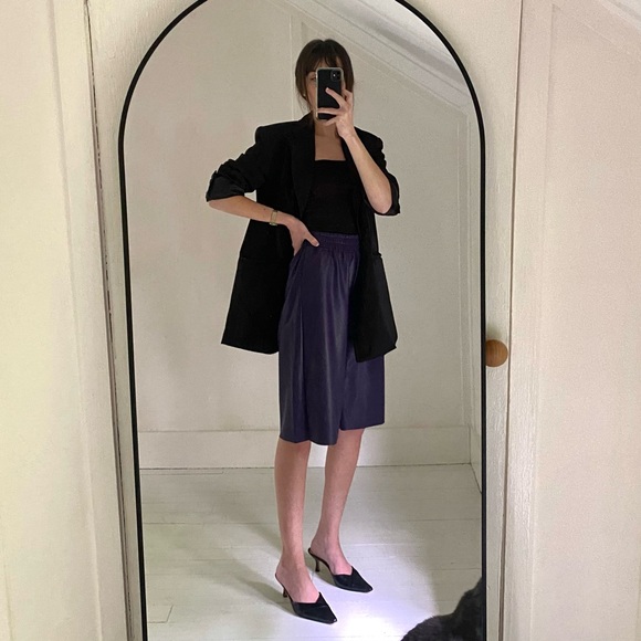 Angela Mele Milano Vegan Leather Bermuda Shorts NWT